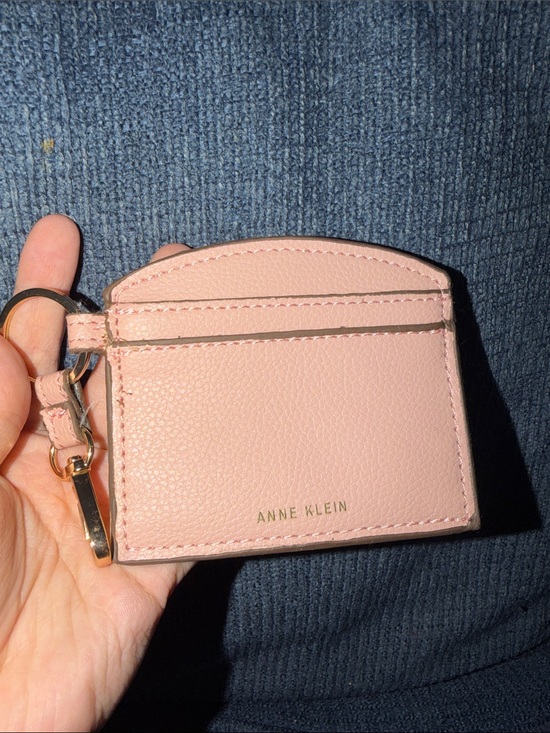 Anne Klein Accessories - Anne Klein Blush Pink Leather Card Holder with Key Ring
